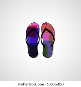 Abstract illustration on flip flops, template editable.