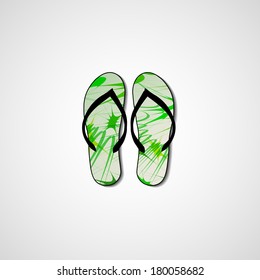 Abstract illustration on flip flops, template editable.