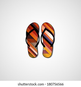 Abstract illustration on flip flops, template editable.