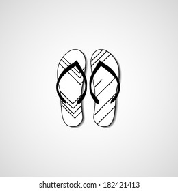 Abstract illustration on flip flops, template editable.