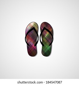 Abstract illustration on flip flops, template editable.