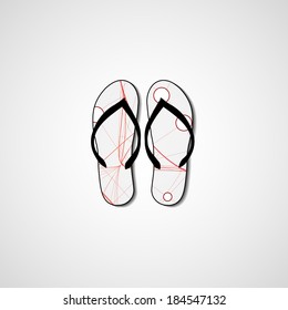 Abstract illustration on flip flops, template editable.