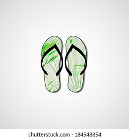 Abstract illustration on flip flops, template editable.