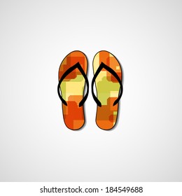 Abstract illustration on flip flops, template editable.