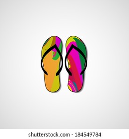 Abstract illustration on flip flops, template editable.