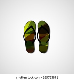 Abstract illustration on flip flops, template editable.