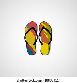 Abstract illustration on flip flops, template editable.