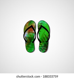 Abstract illustration on flip flops, template editable.