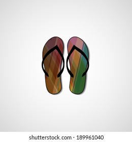Abstract illustration on flip flops, template editable.