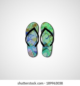 Abstract illustration on flip flops, template editable.