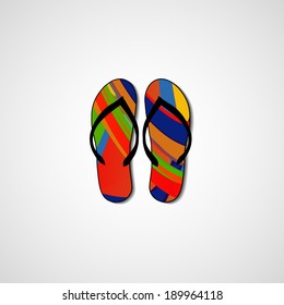 Abstract illustration on flip flops, template editable.