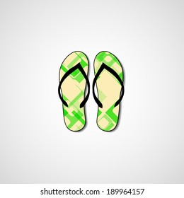 Abstract illustration on flip flops, template editable.
