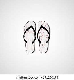 Abstract illustration on flip flops, template editable.