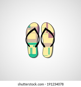 Abstract illustration on flip flops, template editable.
