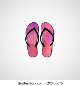 Abstract illustration on flip flops, template editable.