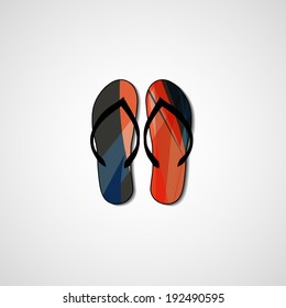 Abstract illustration on flip flops, template editable.