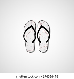 Abstract illustration on flip flops, template editable.