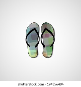Abstract illustration on flip flops, template editable.