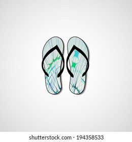 Abstract illustration on flip flops, template editable.
