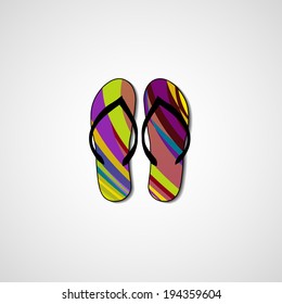 Abstract illustration on flip flops, template editable.