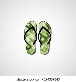 Abstract illustration on flip flops, template editable.