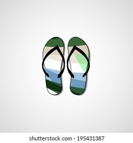 Abstract illustration on flip flops, template editable.