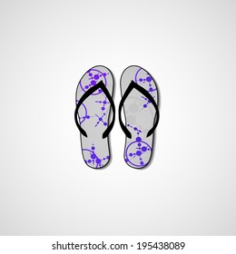 Abstract illustration on flip flops, template editable.