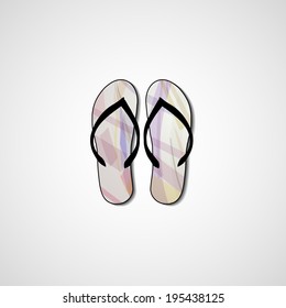 Abstract illustration on flip flops, template editable.