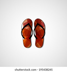 Abstract illustration on flip flops, template editable.
