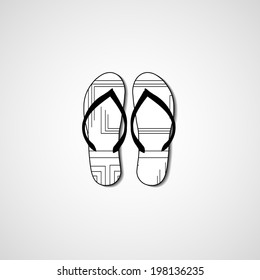 Abstract illustration on flip flops, template editable.