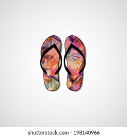 Abstract illustration on flip flops, template editable.