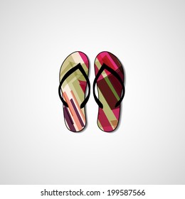 Abstract illustration on flip flops, template editable.