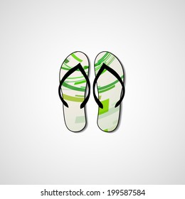 Abstract illustration on flip flops, template editable.