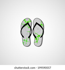 Abstract illustration on flip flops, template editable.