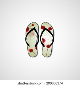 Abstract illustration on flip flops, template editable.