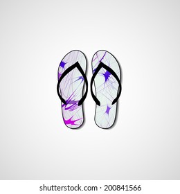 Abstract illustration on flip flops, template editable.