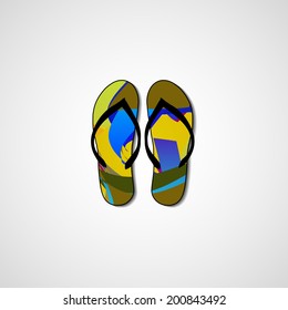 Abstract illustration on flip flops, template editable.