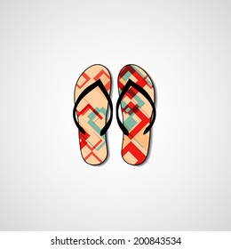 Abstract illustration on flip flops, template editable.