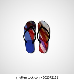 Abstract illustration on flip flops, template editable.