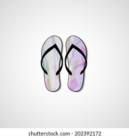 Abstract illustration on flip flops, template editable.