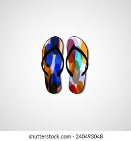 Abstract illustration on flip flops, template editable.