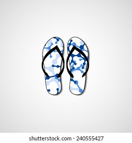 Abstract illustration on flip flops, template editable.