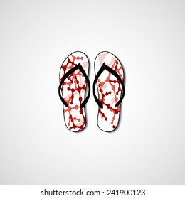 Abstract illustration on flip flops, template editable.
