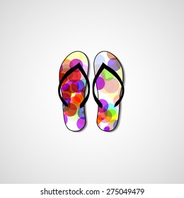 Abstract illustration on flip flops, template editable.