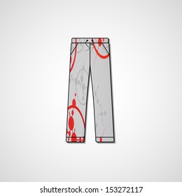 Abstract illustration on pants, template editable.