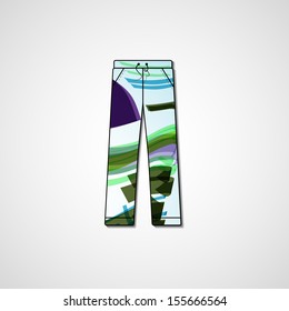 Abstract illustration on pants, template editable.