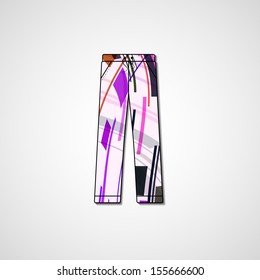Abstract illustration on pants, template editable.