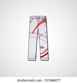 Abstract illustration on pants, template editable.