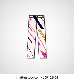 Abstract illustration on pants, template editable.