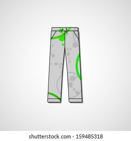 Abstract illustration on pants, template editable.